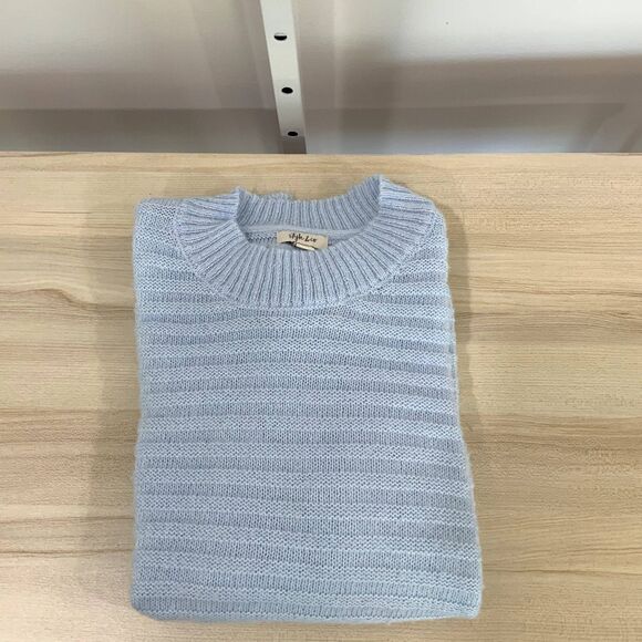 Light Blue Light Weight Sweater by Style&Co Semi Sheer Size Large - Picture 3 of 10